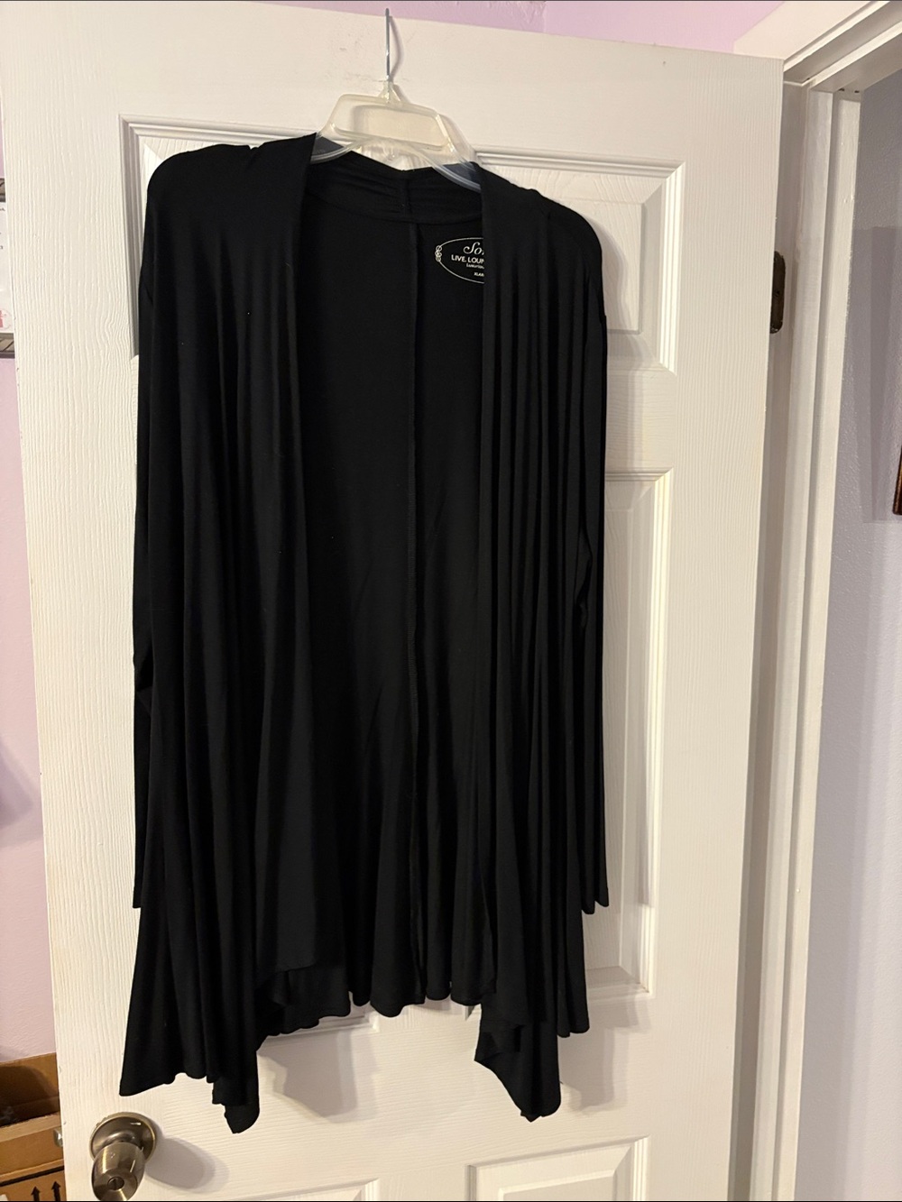 Soma Black Open-Front Draped Cardigan